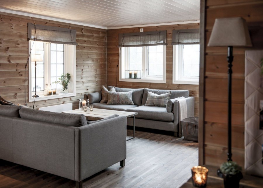 Скандинавский стиль в бревенчатом доме