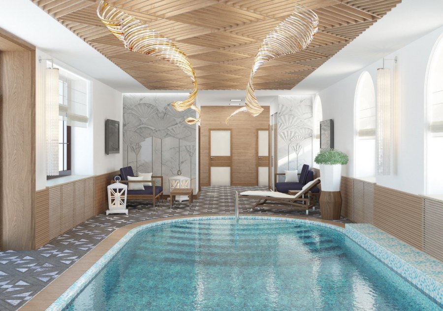 Сауна с бассейном в доме