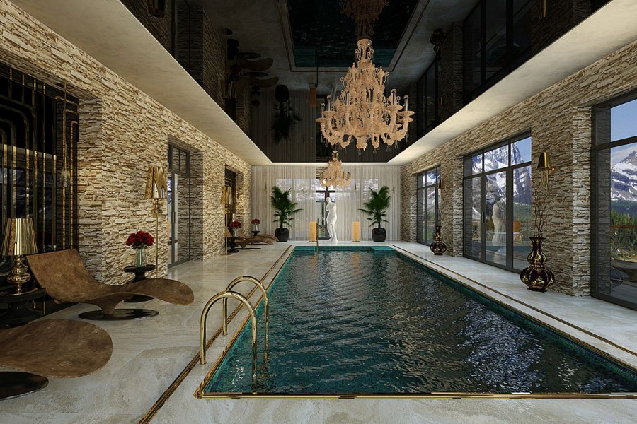 Комната отдыха в бассейне