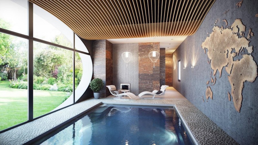 Необычный бассейн в доме