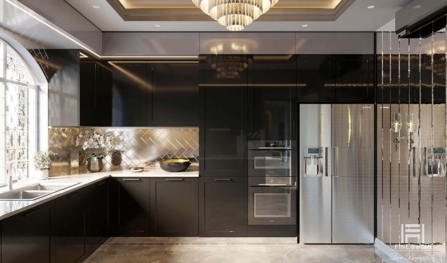 Угловые кухни в стиле ар деко