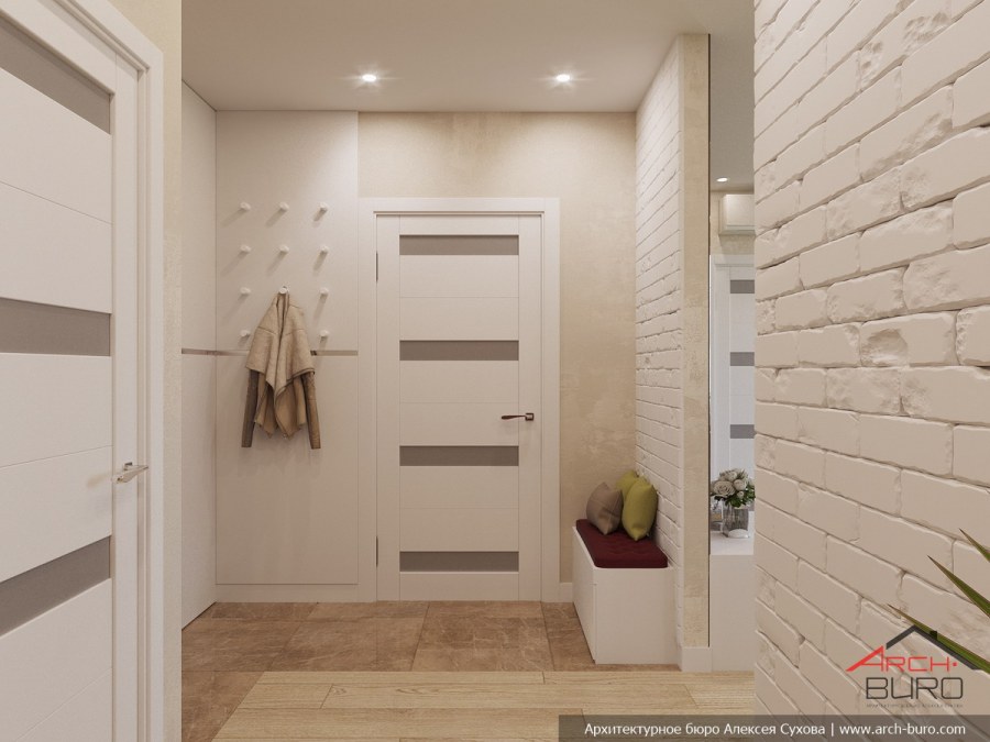 Отделка прихожей в светлых тонах