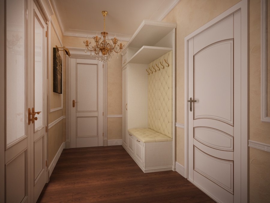 Обои к светлым дверям в прихожую