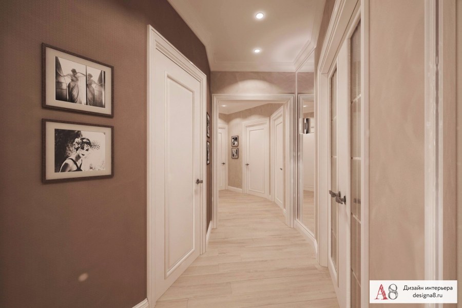 Бежевый цвет стен в прихожей