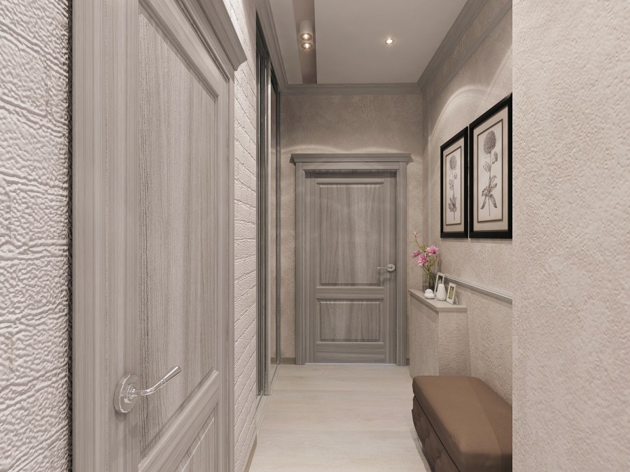 Серо бежевая прихожая