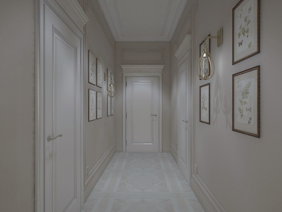 Обои к белым дверям в прихожей