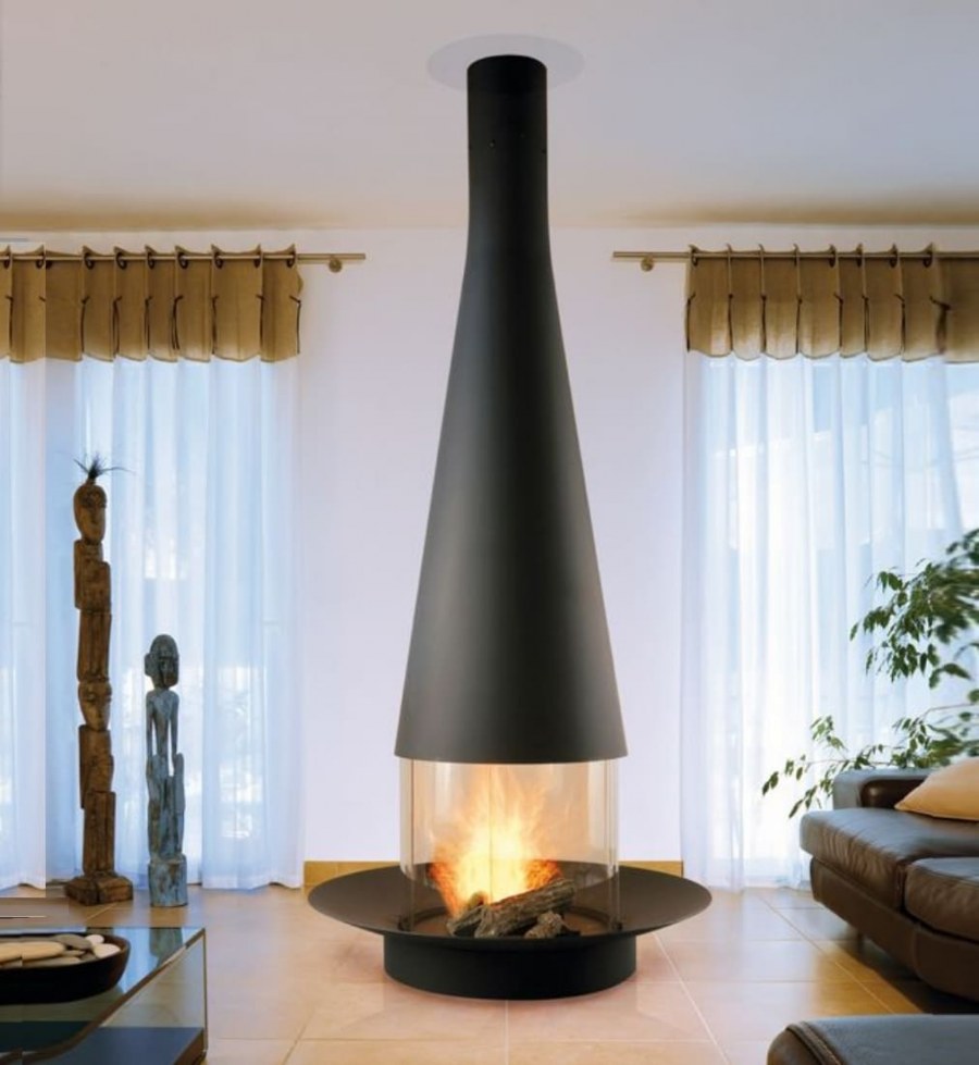 Filiofocus-1600 Центральный камин со стеклом