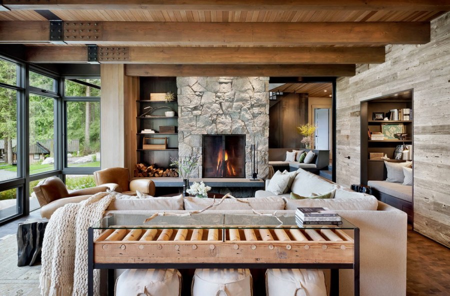 Камин в стиле рустик Модерн
