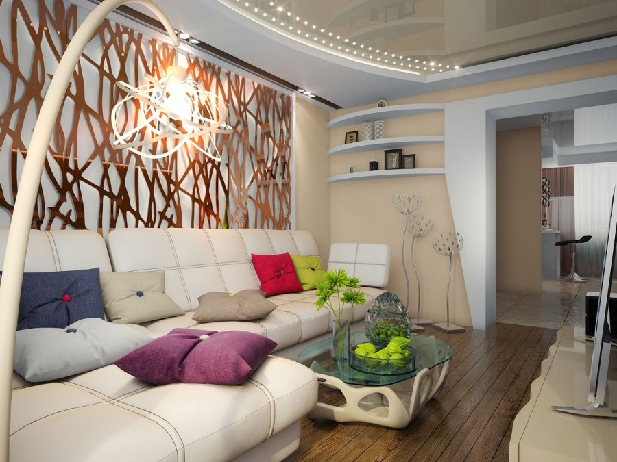 Спальня гостиная 18м2 экостиль