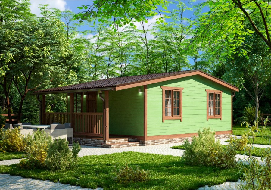 Одноэтажный дачный дом