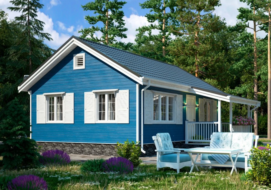 Одноэтажный дачный домик