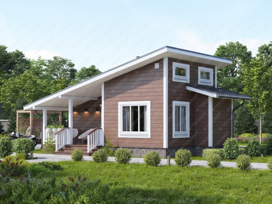 Одноэтажный дачный дом