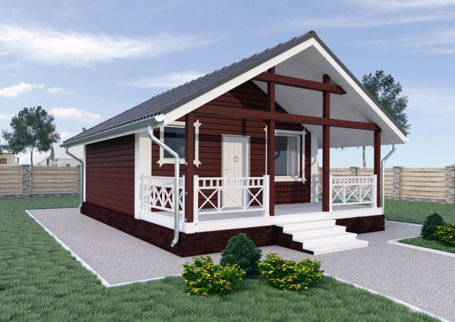Одноэтажный дачный дом