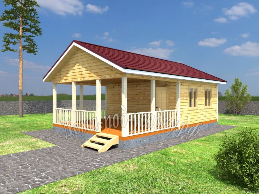 Дачный домик с верандой 6х8 новый