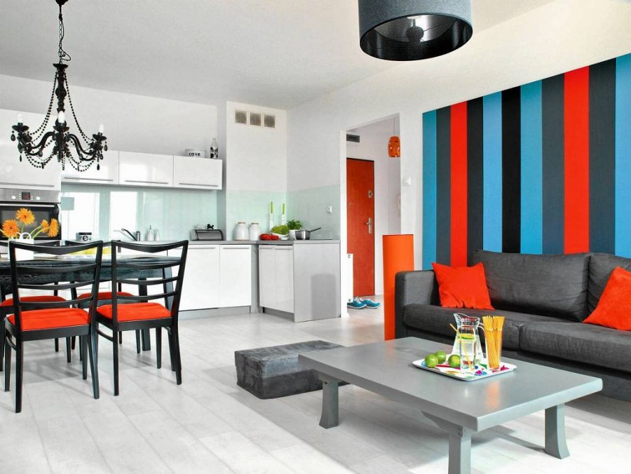 Сочетание оранжевого цвета в интерьере