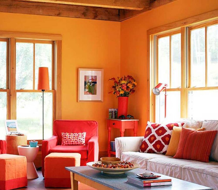Оранжевый цвет в интерьере