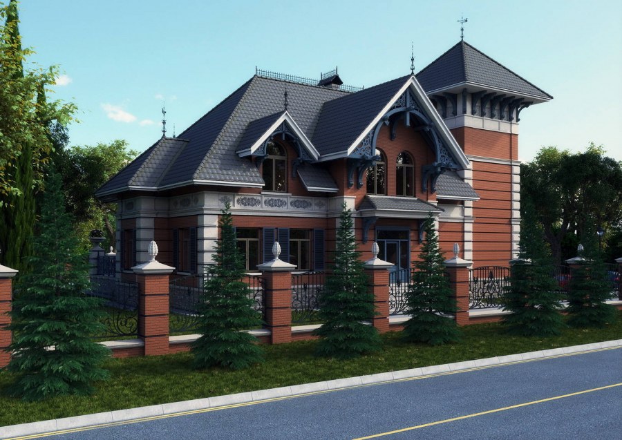 Каменный дом в русском стиле