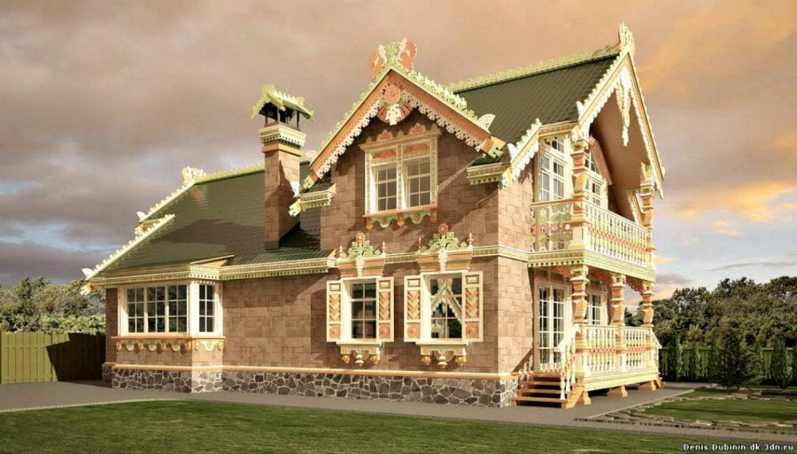 Каменный дом в русском стиле