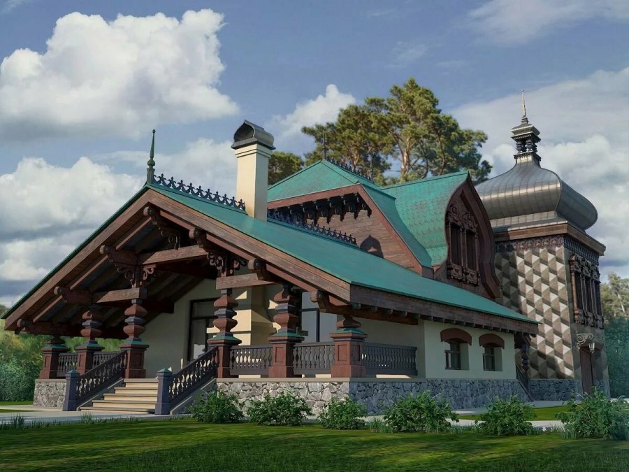 Каменная усадьба в русском стиле