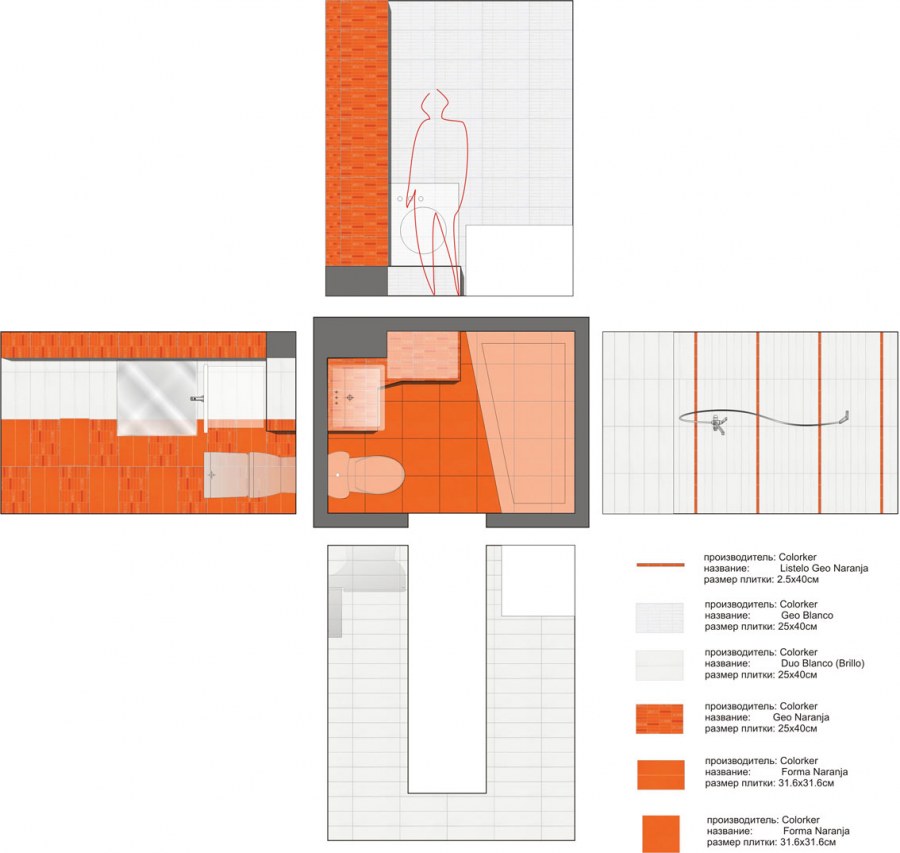 Раскладка плитки ширина 1700