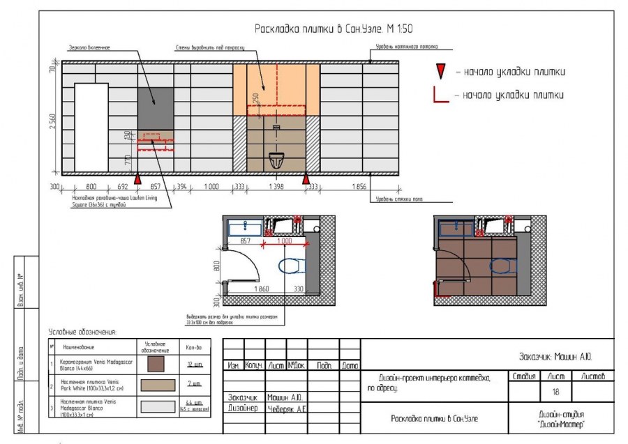 Дизайнерские проекты раскладки плитки