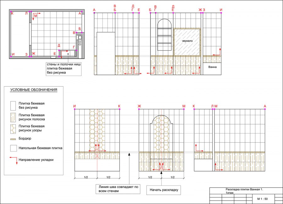 Раскладка санузла чертеж