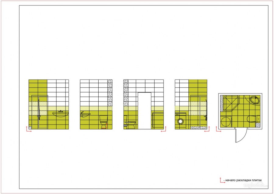 Направление укладки плитки