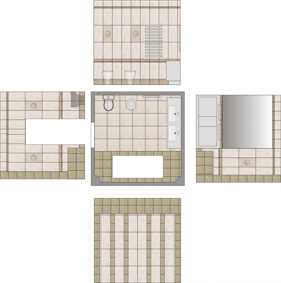 Развертки стен плитка Revit