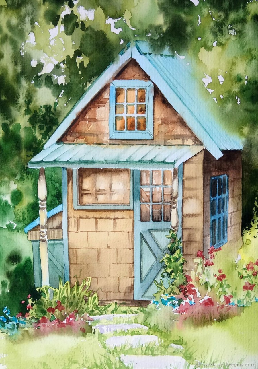 Акварельные домики