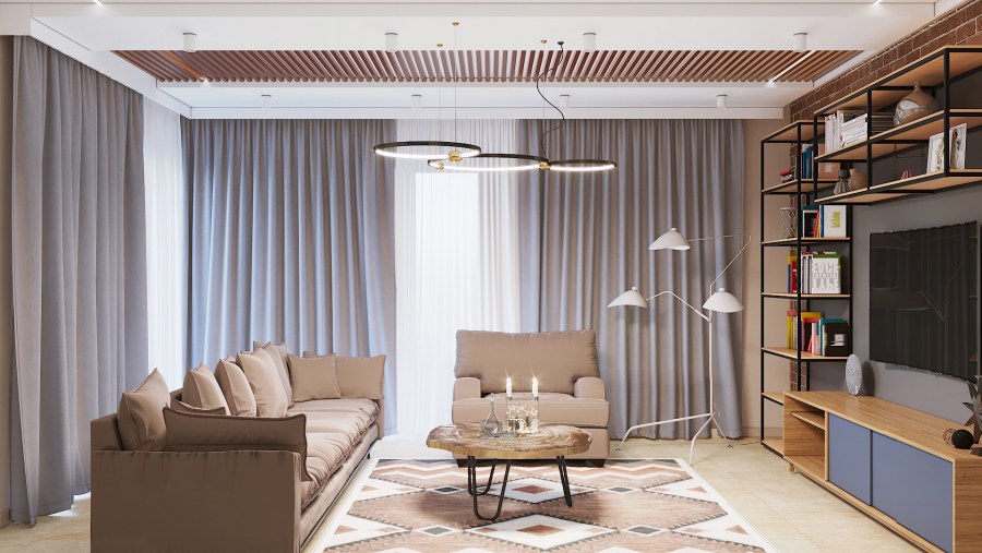 Акцентная стена в гостиной