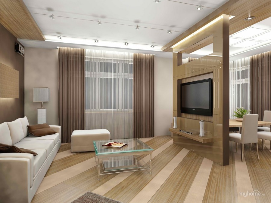 Интерьер гостиной в маленькой квартире обои