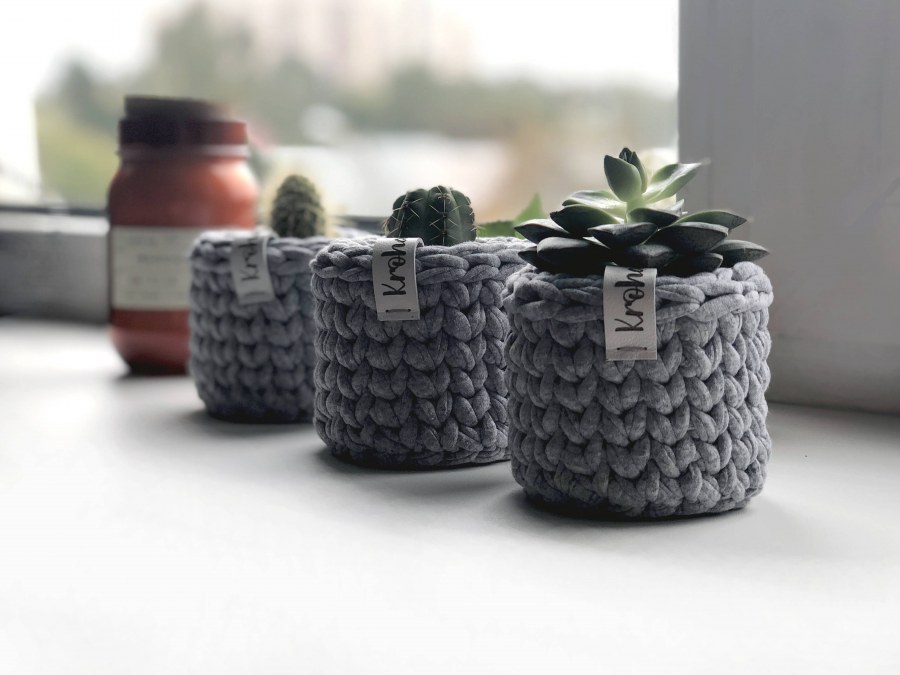 Корзины из трикотажной пряжи