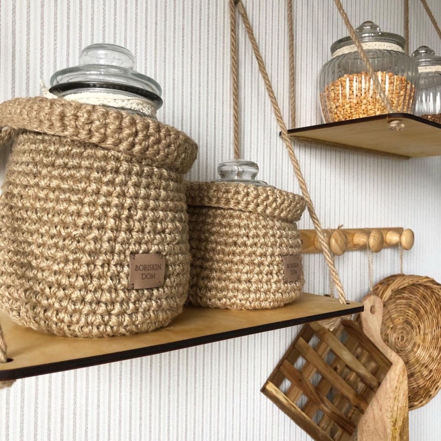 Вязаные корзинки