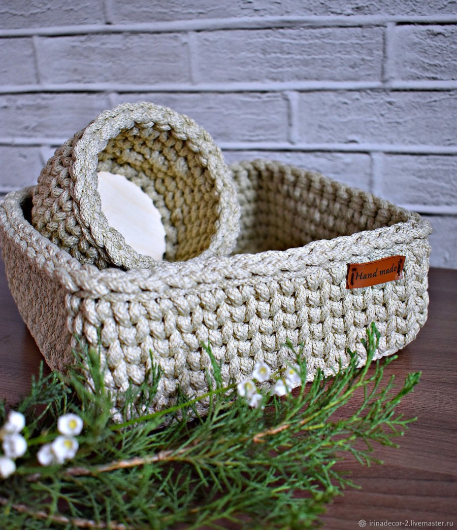 Корзинки из трикотажной пряжи