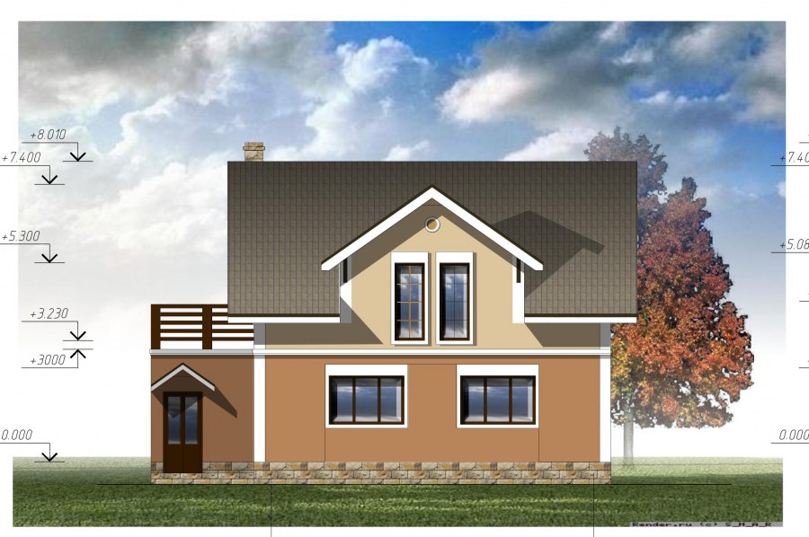 Проект дома спереди