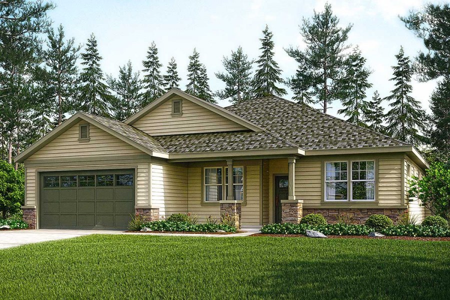 Фасады одноэтажных домов в стиле Кантри