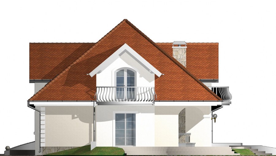 Дом с мансардой вид спереди