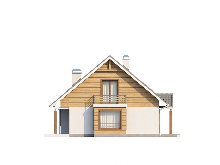 Дом с двухскатной крышей вид спереди