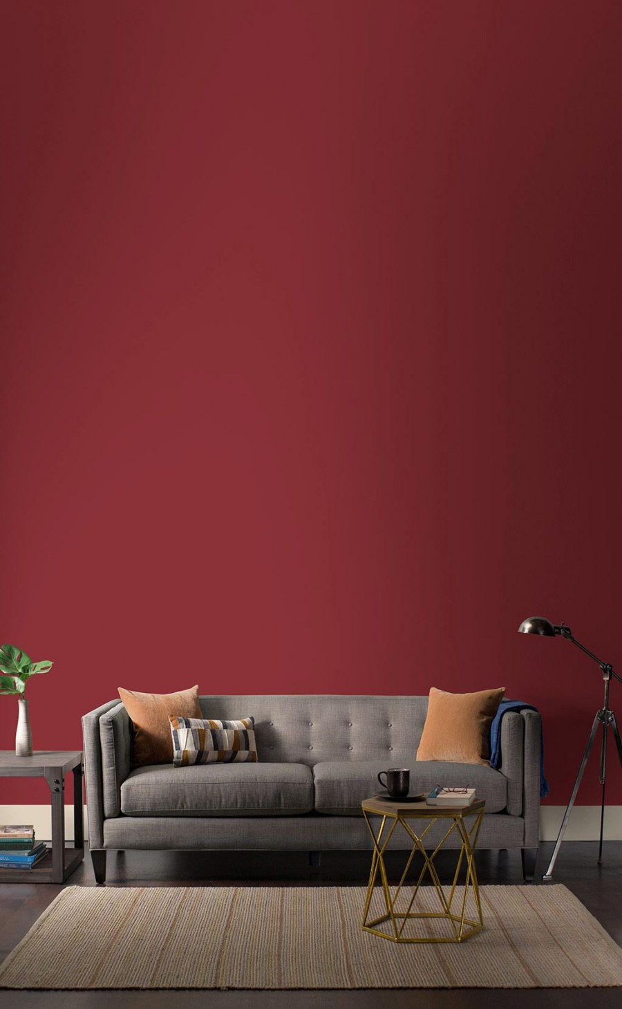 Однотонные обои для стен в интерьере