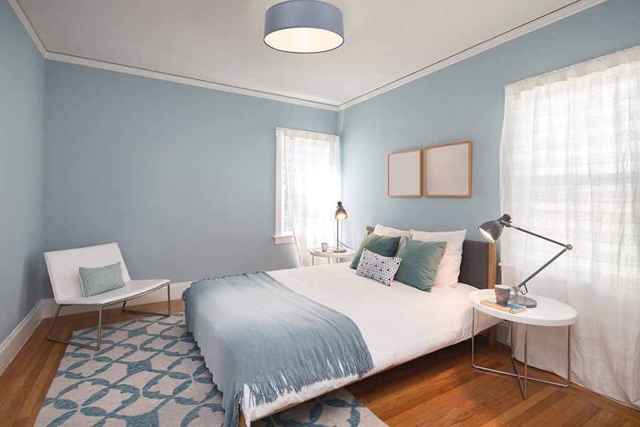 Однотонные стены в интерьере