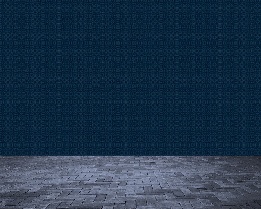 Синяя стена и пол