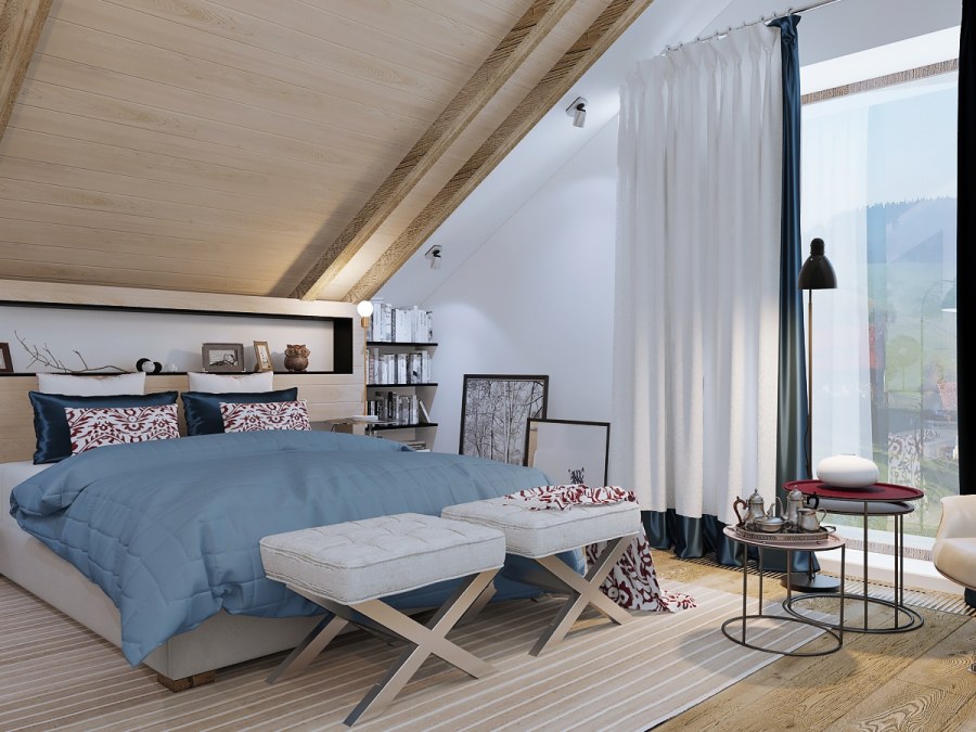 Кровати на мансардном этаже