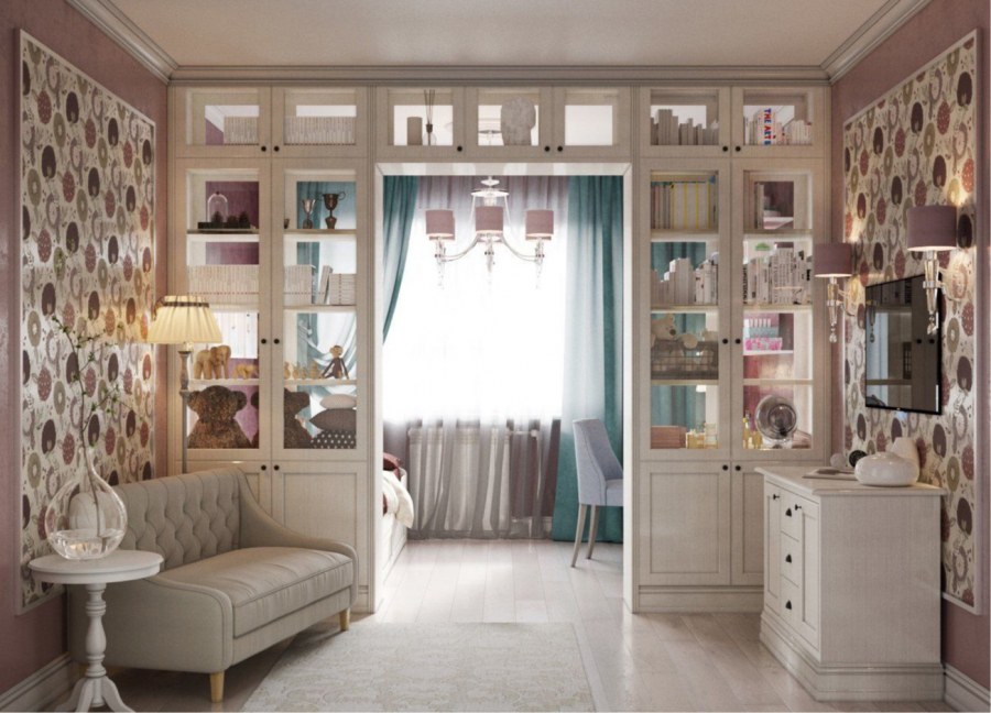 Перегородка в классическом стиле зонирование