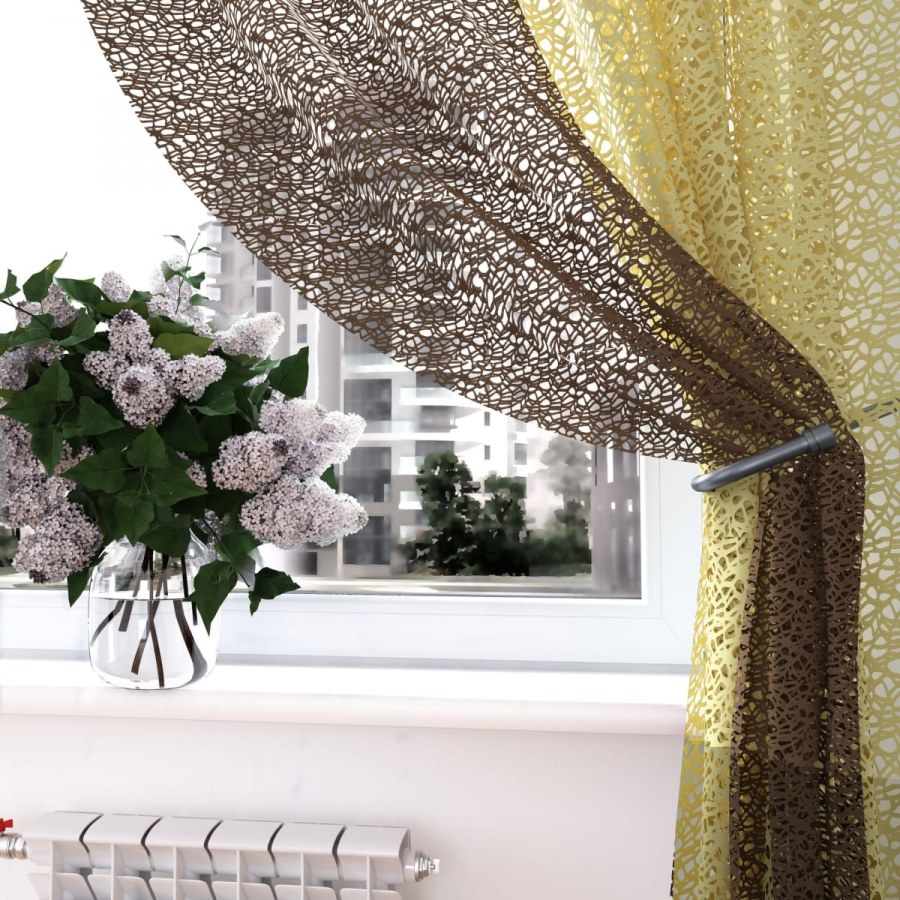 Тюль на ленте паутина 140х260 см