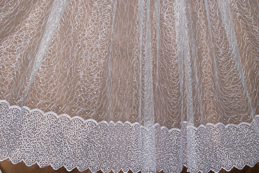 Тюль микросетка белая с паутинкой
