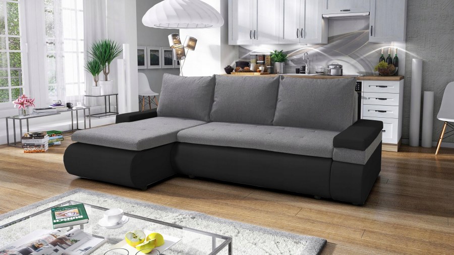 Диван Манхеттен угловой серый
