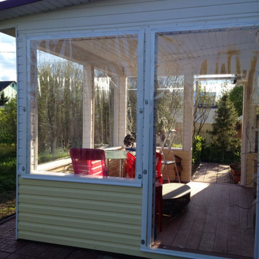 Прозрачные шторы для веранды