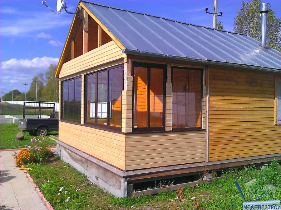 Баня 4х4 с закрытой верандой