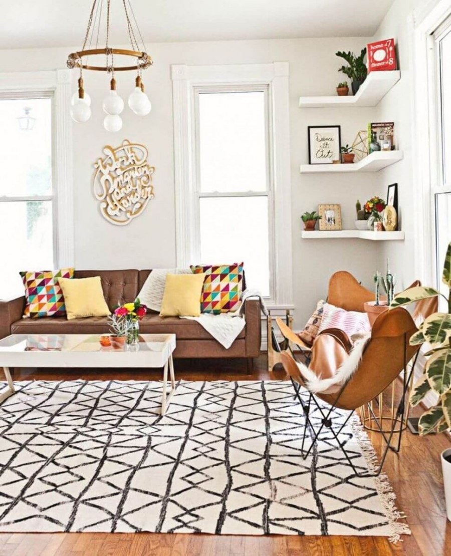 Ковер в интерьере Сканди