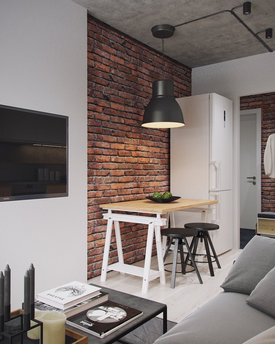 Кухня-гостиная Сканди лофт